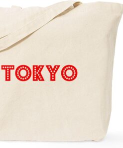 CafePress Retro Tokyo (Red) Tote Bag Reusable Natural Beige Canvas Shopping Bag