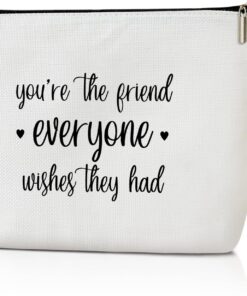 Canvas Makeup Bag Friends Bag, Friendship Gifts For Women Friendship Gifts, Makeup Bag Cosmetic Bag For Purse, Pouch Bag Toiletry Bag For Women, Birthday Gifts For Friends -M024