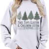 Christmas Sweatshirt for Women Graphic Comfy Funny Fashion Print Hoodie Long Sleeve Casual Crewneck Fall Shirts Tops