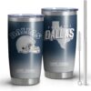 City Tumblers with Lid and Straws, 20oz Travel Mug Keeps Drinks Cold & Hot Stainless Steel Insulated Cup, Gift for Football Fans