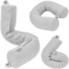 Dot&Dot Twist Memory Foam Travel Pillow for Airplanes – Travel Neck Pillow for Sleeping – Airplane Pillow for Neck Support, Chin, Lumbar and Leg – Adjustable, Bendable Neck Roll Pillow