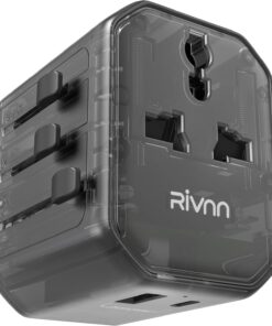 European Plug Adapte, Rivnn European Travel Plug Adapter, Universal Travel Plug Adapter, All in One Travel Charger Outlet Converter US to Europe