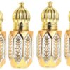 GLEAVI 6 Pcs Essential Oil Bottling Tiny Amber Bottles Empty Sub Bottle Retro Perfume Container Oil Roller Bottles for Essential Oils Clear Glass Perfume Bottles Travel Mini Dubai