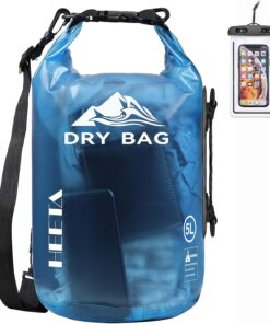 HEETA Dry Bag Waterproof for Women Men, 5L/10L/20L/30L/40L Roll Top Lightweight Dry Storage Bag Backpack with Phone Case for Travel, Swimming, Boating, Kayaking, Camping & Beach, 11 Transparent Colors