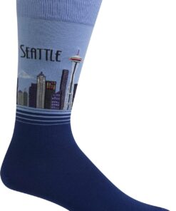 Hot Sox Men’s Fun Travel & Cities Crew Socks-1 Pair Pack-Cool & Artistic Novelty Fashion Gifts