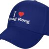 I Love Hong Kong Baseball Cap for Men Women Adjustable Closure Golf Dad Hat