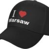I Love Warsaw Baseball Cap for Men Women Adjustable Closure Golf Dad Hat