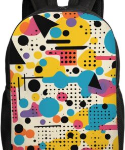 Laptop Backpack for Men Women Travel Backpack Colored Memphis Rucksack Lightweight Canvas Daypack