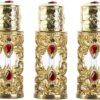 Leadigol 3pcs Perfume Bottles Essential Oil Bottles Roller Bottles,Metal Refillable Bottles For Travel Empty Cosmetic Container Gifts Metal with Alloy Dropper Essential Oil Bottles