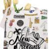 MAOFAED New Orleans Canvas Tote Bag New Orleans Welcome Gift Louisiana Gift Shoulder Bag For Shopping Travel Office
