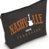 MNIGIU Country Music Cosmetic Bag Nashville Trip Makeup Zipper Pouch Girls Trip Gift Tennessee Gift (Nashville Black)