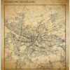 Map of Glasgow Scotland / Glasgow Wall Art, Map of Scotland Wall Map, Scotland Travel Guide Art Glasgow Scotland, Scotland Travel Essentials Home Office Decor, Bedroom Decor & Scotland Map Wall Decor (12 x 16, Vintage)