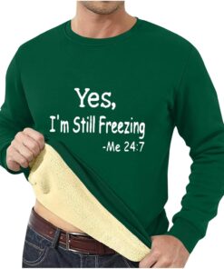Muscularfit Big and Tall Graphic Sweatshirts for Men Long Sleeve Fleece Lined Crewneck Sweatshirts Winter Letter Print Shirts