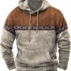 Muscularfit Graphic Hoodies for Men 2024 Trendy Long Sleeve Western Aztec Ethnic Hooded Sweatshirts Loose Fit Pullover Shirts