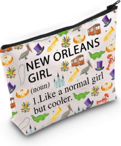 Nola New Orleans Makeup Bag New Orleans Travel Vocation Gift Souvenirs Gift New Orleans Girl Trip Cosmetic Bag (NEW ORLEANS GIRL noun)
