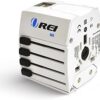 OREI Travel Adapter, Worldwide All in One Universal Power Converters Wall AC Power Plug Adapter Power Plug Wall Charger with Dual USB Charging Ports for USA EU UK AUS Cell phone Laptop