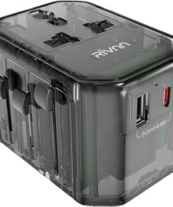 Outlet Universal Travel Adapter, Rivnn Transparent European Travel Plug Adapter, European Plug Adapter, Universal Travel Plug Adapter, International Travel Charger Outlet Converter USA to EU UK AUS