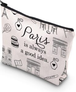Paris Travel Gift Paris City Skyline Paris Is Always A Good Idea Zipper Pouch Makeup Bag (Paris)