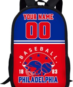 Philadelphia Backpack Custom 17Inch Shoulder Bag Gift for Men Women Boy Girl Personalized Name Number Laptop Travel Bag