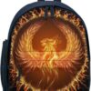 Phoenix Fire Travel Backpacks Funny Shoulder Bag Light Weight Multi-Pocket Daypack