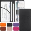 Premium Leather Car Registration & Insurance Card Holder with Magnetic Shut, Vehicle Glove Box Car Organizer – For Documents, Cards, License (Black)
