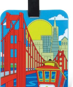 Puzzled San Francisco Luggage Tag – Unique Landmarks Novelty Travel Tags for Luggage, Cute Golden Gate Bridge Travel ID Identification Label for Suitcase, Backpack & Sports Bag – Tags for Men & Women