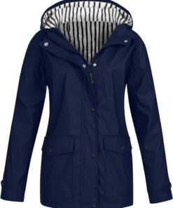 Rain Jacket Women Zip Up Casual Hoodies Lightweight Windbreaker Jackets Long Sleeve Coat Travel Jackets Cute Coats