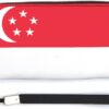Singapore Flag Wallet Long Zipper Purse with Removable Wristlet Women Men Stylish Travel Clutch