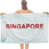 Singapore Flags Patriotic Beach Towel Fast Drying Blanket Large Easy Pack National Country Flags Beach Towel Pack for Outdoor Summer Camping Travel Essentials 51x31in Vacation Gifts