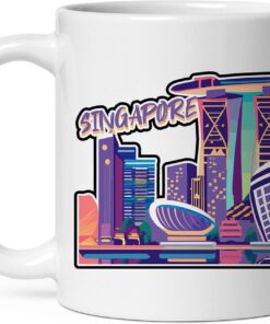 Singapore Singapore Mug for Women Men Ceramic Mugs Tea Coffee Cup with Handle Cute White Mug Size – 11 oz Funny Novelty Nice Graphic Design Print Mug for Kitchen ID44994