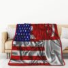 Singapore Singaporean Flag and America Flag Silk Throw Blanket Flannel Bedroom Decor Soft Blanket Aesthetic Double Sided Printing for Bed Couch Sofa Home Travel Camping Red Edge 60×80 Inches