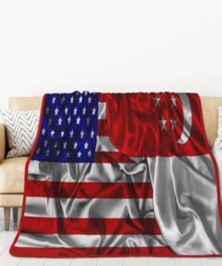 Singapore Singaporean Flag and America Flag Silk Throw Blanket Flannel Bedroom Decor Soft Blanket Aesthetic Double Sided Printing for Bed Couch Sofa Home Travel Camping Red Edge 60×80 Inches