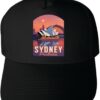 Sydney Australia Design B Parent Row Navy Unisex Mesh Back Trucker Hat with Adjustable Snapback