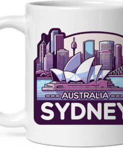 Sydney Australia Mug for Women Men Ceramic Mugs Tea Coffee Cup with Handle Cute White Mug Size – 11 oz Funny Novelty Nice Graphic Design Print Mug for Kitchen ID44994