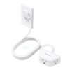 TROND Rightward Flat Extension Cord 6 Feet – Flat Plug Power Strip 3 Prong, 3 Plug Extension Outlets, Thin Power Cord Extension for Indoor Home Office School Travel Cruise Ship Essentials, White