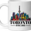 Toronto Ontario Canada Mug for Women Men Ceramic Mugs Tea Coffee Cup with Handle Cute White Mug Size – 11 oz Funny Novelty Nice Graphic Design Print Mug for Kitchen ID44994