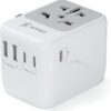Universal Adapter 35W PD, 10A Portable Charger, International Power Adapter with 3 USB C and 2 USB A Ports, Travel Size Worldwide Wall Charger for USA EU UK AUS, 2500W Max, Use Over 160 Countries