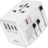 Universal Travel Adapter, International Power Adapter, Travel Essentials, All in 1 European Travel Plug Adapter for US UK Europe AU for US UK Europe AU (905)