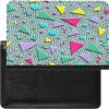 Vintage 80s Memphis Passport Holder Cover Cute Leather Wallet Funny Credit Card Protector Travel Accessories for Women Men