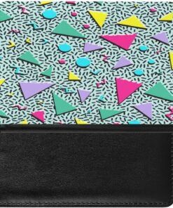 Vintage 80s Memphis Passport Holder Cover Cute Leather Wallet Funny Credit Card Protector Travel Accessories for Women Men