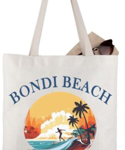 WCGXKO Bondi Beach Vacation Gift Australia Travel Gift Bondi Beach Australia Est 1851 Tote Bag (Bondi Tote)