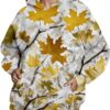 Womens Camo Hoodies Loose Fit Long Sleeve Sweatshirts Maple Leaf Print Oversized Pullover Tops with Pocket