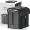 elago Tripshell Universal Travel Adapter with Dual USB Charging Ports for USA EU UK AUS AISA – International All in One Worldwide Converter