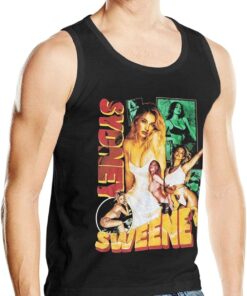 Mens Tank Top Shirt Sydney Actor Sweeney Sleeveless Crewneck T-Shirts Summer Cotton Muscle Fitness Tops Tee