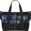 Aerial Night of View Hong Kong print Handbag Oxford shoulder bag casual shoulder bag weekend bag large capacity storage bag