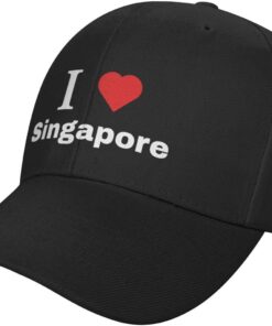 I Love Singapore Baseball Cap for Men Women Adjustable Closure Golf Dad Hat