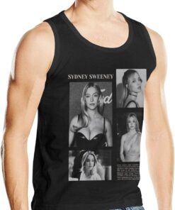 Mens Tank Top Shirt Sydney Actor Sweeney Sleeveless Crewneck T-Shirts Summer Cotton Muscle Fitness Tops Tee