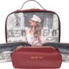 Nicole Lee Travel Handbag Crossbody Set with 3 Fashion Print Makeup Pouches, Women’s Cosmetic Toiletry Organizer (Sara is Soft but Strong)
