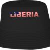 Liberia Flag Liberian Text Word Art Summer Style Essential: Double-Layer Fisherman Hat for Sun Protection and Fashion! Black