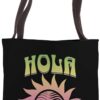 Funny Summer Groovy Sun Beach Vacation Hola Beaches Tote Bag